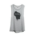 thumbnail image 1 of Thread Tank Home Roots State Wisconsin WI Women's Sleeveless Muscle Tank Top Sport Grey Large, 1 of 4