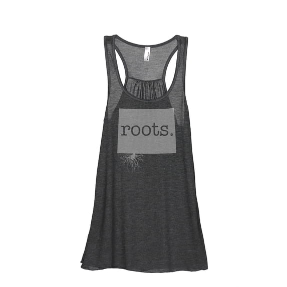 Thread Tank Home Roots State Wyoming WY Women's Sleeveless Flowy Racerback Tank Top Charcoal X-Large