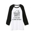 thumbnail image 1 of Thread Tank House Party Realtor Unisex 3/4 Sleeves Baseball Raglan White Black X-Large, 1 of 4