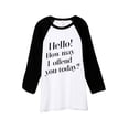 thumbnail image 1 of Thread Tank How May I Offend You Today Unisex 3/4 Sleeves Baseball Raglan White Black X-Small, 1 of 4