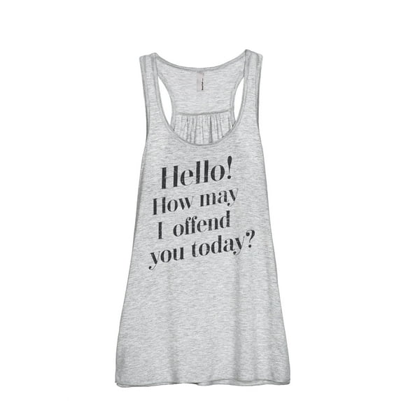 Thread Tank How May I Offend You Today Women's Fashion Sleeveless Flowy Racerback Tank Top Sport Grey Small