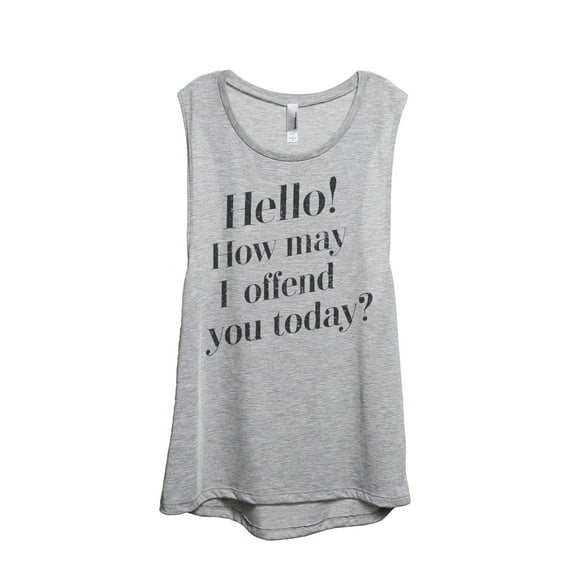 Thread Tank How May I Offend You Today Women's Fashion Sleeveless Muscle Tank Top Sport Grey Small