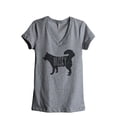 thumbnail image 1 of Thread Tank Husky Dog Silhouette Women's Relaxed V-Neck T-Shirt Tee Heather Grey X-Large, 1 of 4