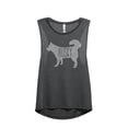 thumbnail image 1 of Thread Tank Husky Dog Silhouette Women's Sleeveless Muscle Tank Top Charcoal 2X-Large, 1 of 3