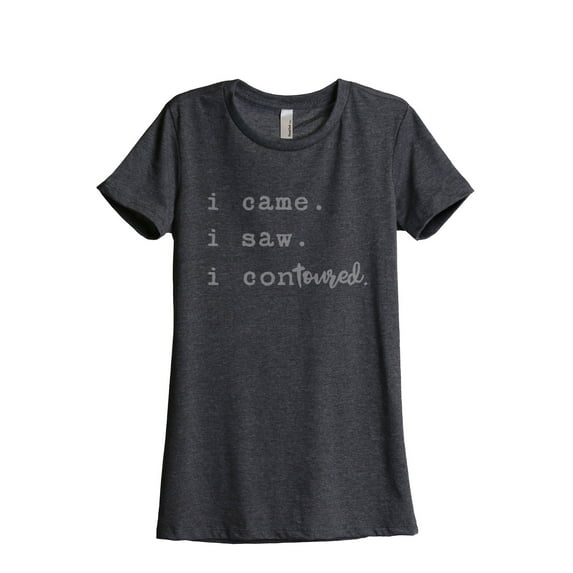 Thread Tank I Came I Saw I Contoured Women's Relaxed Crewneck T-Shirt Tee Charcoal Large