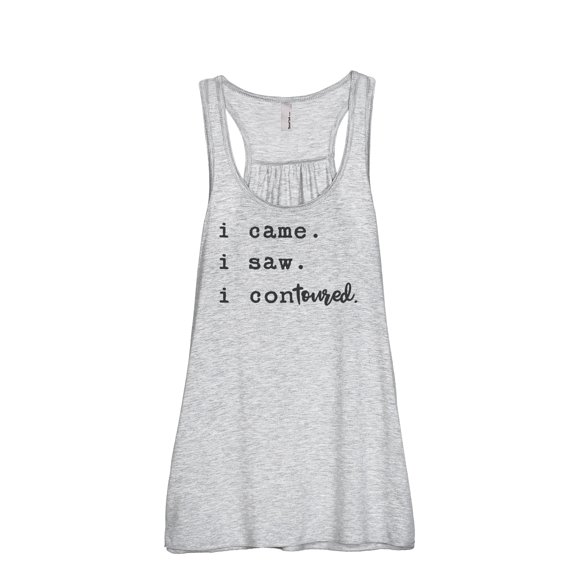 Thread Tank I Came I Saw I Contoured Women's Sleeveless Flowy Racerback Tank Top Sport Grey Small