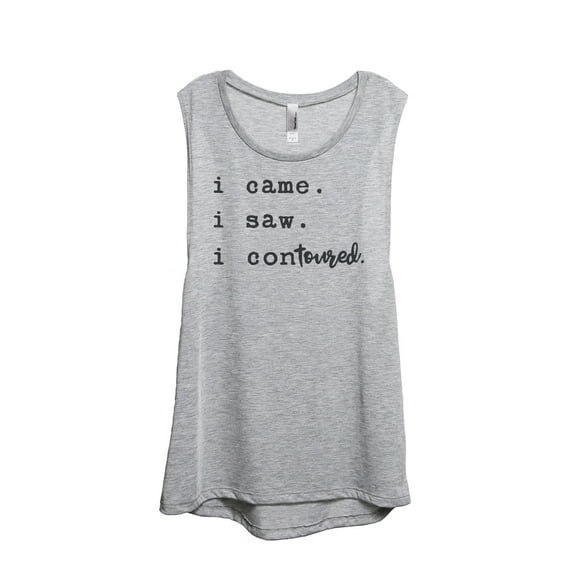 Thread Tank I Came I Saw I Contoured Women's Sleeveless Muscle Tank Top Sport Grey Small