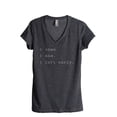 thumbnail image 1 of Thread Tank I Came I Saw I Left Early Women's Relaxed V-Neck T-Shirt Tee Charcoal Medium, 1 of 4