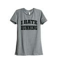 thumbnail image 1 of Thread Tank I Hate Running Women's Relaxed Crewneck T-Shirt Tee Heather Grey Small, 1 of 4