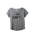 thumbnail image 1 of Thread Tank I Just Can't Women's Relaxed Slouchy Dolman T-Shirt Tee Heather Grey Small, 1 of 4