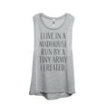 thumbnail image 1 of Thread Tank I Live In A Madhouse Run By A Tiny Army I Created Women's Fashion Sleeveless Muscle Tank Top Sport Grey Small, 1 of 4
