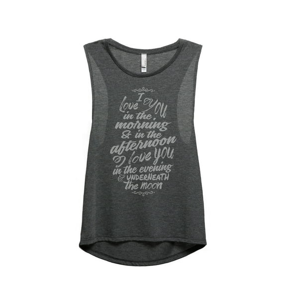Thread Tank I Love You Always Women's Sleeveless Muscle Tank Top Charcoal Small