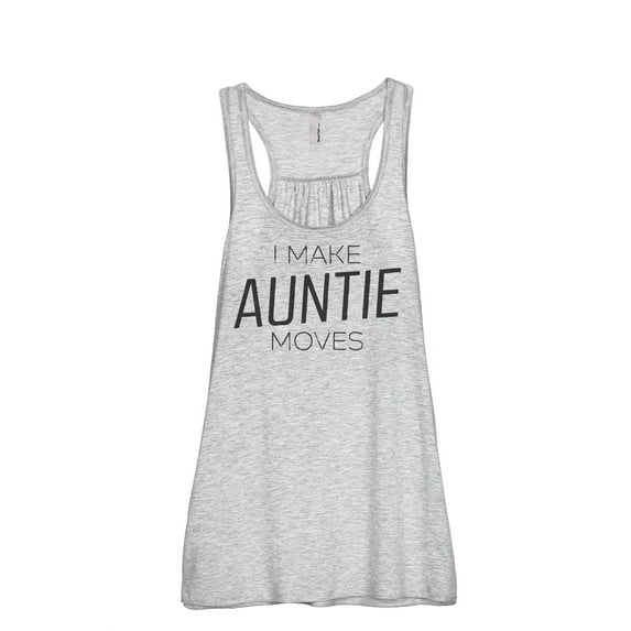 Thread Tank I Make Auntie Moves Women's Fashion Sleeveless Flowy Racerback Tank Top Sport Grey Small