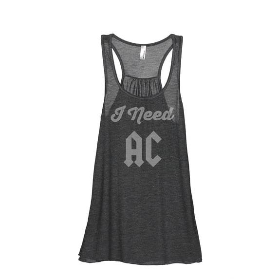 Thread Tank I Need AC Women's Sleeveless Flowy Racerback Tank Top Charcoal Small