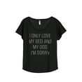 thumbnail image 1 of Thread Tank I Only Love My Bed And My Dog I'm Sorry Women's Fashion Relaxed Slouchy Dolman T-Shirt Tee Heather Black 2X-Large, 1 of 4