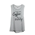 thumbnail image 1 of Thread Tank I Run On Coffee And Zulily Women's Sleeveless Muscle Tank Top Sport Grey Small, 1 of 4