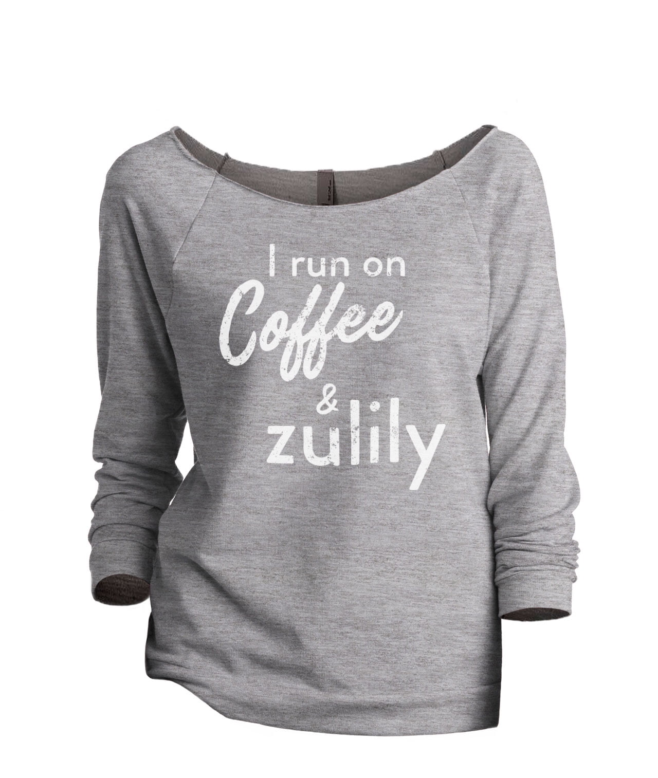 Women s Slouchy Raglan Sweatshirt with Coffee Theme Guernsey Ubuy