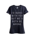 thumbnail image 1 of Thread Tank I'd Agree With You But We Would Both Be Wrong Women's Fashion Relaxed Crewneck T-Shirt Tee Heather Navy X-Large, 1 of 1
