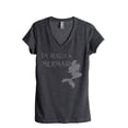 thumbnail image 1 of Thread Tank I'm Really A Mermaid Women's Relaxed V-Neck T-Shirt Tee Charcoal Large, 1 of 4