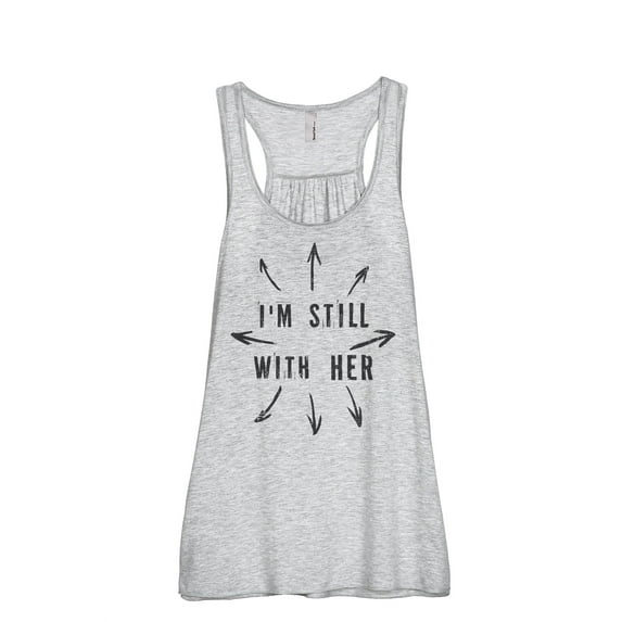 Thread Tank I'm Still With Her Women's Fashion Sleeveless Flowy Racerback Tank Top Sport Grey X-Large