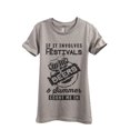 thumbnail image 1 of Thread Tank If It Involves Festivals Beers and Summer Count Me In Women's Relaxed Crewneck T-Shirt Tee Heather Tan X-Large, 1 of 8