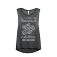 thumbnail image 1 of Thread Tank If It Involves Festivals Beers and Summer Count Me In Women's Sleeveless Muscle Tank Top Charcoal Medium, 1 of 4