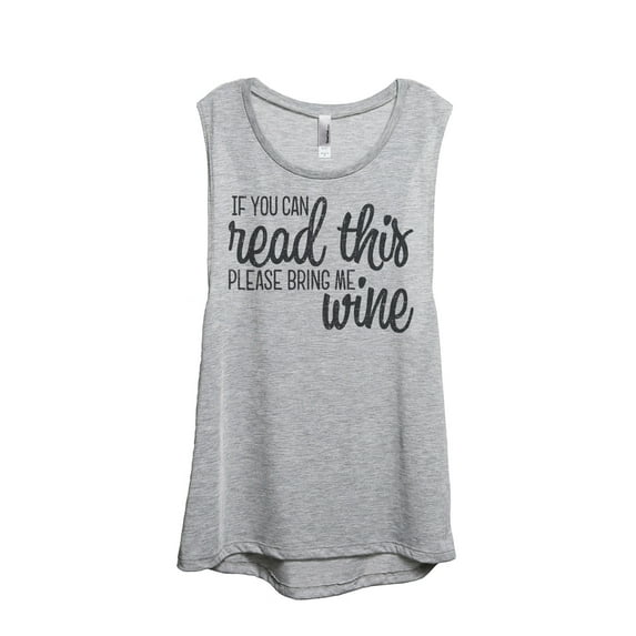 Thread Tank If You Can Read This Bring Me Wine Women's Fashion Sleeveless Muscle Tank Top Sport Grey Small