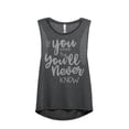 thumbnail image 1 of Thread Tank If You Never Try Youll Never Know Women's Sleeveless Muscle Tank Top Charcoal Small, 1 of 4