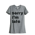 thumbnail image 1 of Thread Tank Im Late Women's Relaxed Crewneck T-Shirt Tee Heather Grey Small, 1 of 4