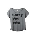 thumbnail image 1 of Thread Tank Im Late Women's Relaxed Slouchy Dolman T-Shirt Tee Heather Grey Small, 1 of 4