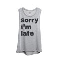 thumbnail image 1 of Thread Tank Im Late Women's Sleeveless Muscle Tank Top Sport Grey 2X-Large, 1 of 4