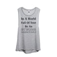 thumbnail image 1 of Thread Tank In A World Full Of Tens Be An Eleven Women's Sleeveless Muscle Tank Top Sport Grey Small, 1 of 3