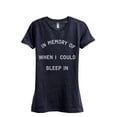 thumbnail image 1 of Thread Tank In Memory Of When I Could Sleep In Women's Fashion Relaxed Crewneck T-Shirt Tee Heather Navy 2X-Large, 1 of 4