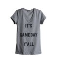 thumbnail image 1 of Thread Tank Its Gameday Yall Women's Relaxed V-Neck T-Shirt Tee Heather Grey X-Large, 1 of 4