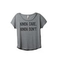 thumbnail image 1 of Thread Tank Kinda Care Kinda Dont Women's Relaxed Slouchy Dolman T-Shirt Tee Heather Grey Small, 1 of 4
