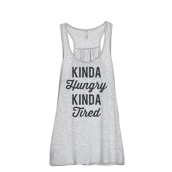 Thread Tank Kinda Hungry Women's Sleeveless Flowy Racerback Tank Top Sport Grey X-Large