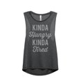 thumbnail image 1 of Thread Tank Kinda Hungry Women's Sleeveless Muscle Tank Top Charcoal 2X-Large, 1 of 4
