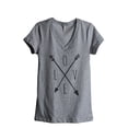 thumbnail image 1 of Thread Tank LOVE Cross Arrows aka Cross Love Arrows Women's Relaxed V-Neck T-Shirt Tee Heather Grey Small, 1 of 4
