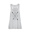 thumbnail image 1 of Thread Tank LOVE Cross Arrows aka Cross Love Arrows Women's Sleeveless Flowy Racerback Tank Top Sport Grey X-Large, 1 of 5