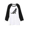 thumbnail image 1 of Thread Tank Labrador Dog Silhouette Unisex 3/4 Sleeves Baseball Raglan White Black Large, 1 of 4