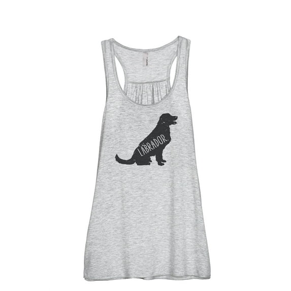 Thread Tank Labrador Dog Silhouette Women's Sleeveless Flowy Racerback Tank Top Sport Grey 2X-Large