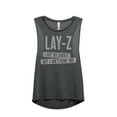thumbnail image 1 of Thread Tank Lay-Z Lazy Women's Sleeveless Muscle Tank Top Charcoal X-Large, 1 of 3