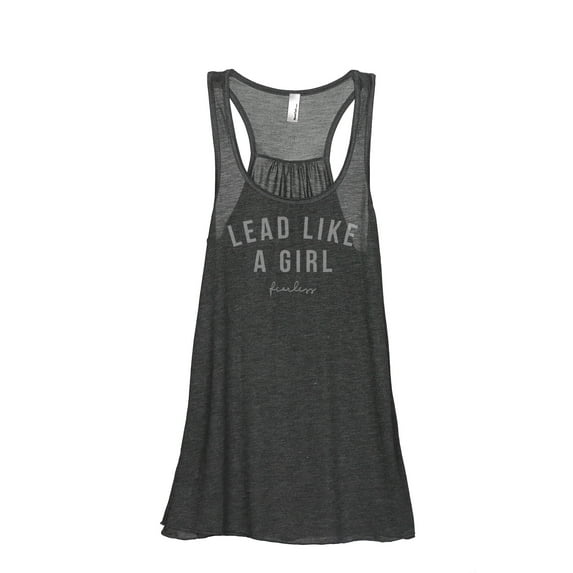 Thread Tank Lead Like A Girl Women's Sleeveless Flowy Racerback Tank Top Charcoal Small