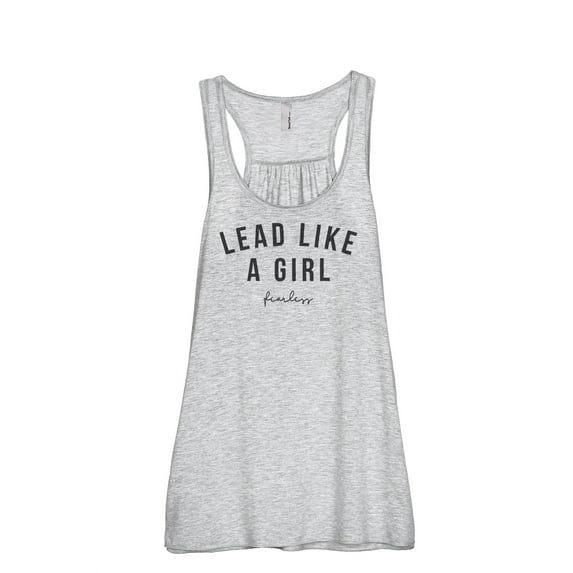 Thread Tank Lead Like A Girl Women's Sleeveless Flowy Racerback Tank Top Sport Grey X-Large
