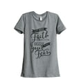 thumbnail image 1 of Thread Tank Let Your Faith Be Bigger Than Your Fear Women's Relaxed Crewneck T-Shirt Tee Heather Grey Small, 1 of 4