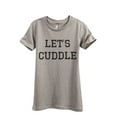 thumbnail image 1 of Thread Tank Let's Cuddle Women's Fashion Relaxed Crewneck T-Shirt Tee Heather Tan Small, 1 of 4