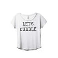 thumbnail image 1 of Thread Tank Let's Cuddle Women's Fashion Relaxed Slouchy Dolman T-Shirt Tee Heather White Small, 1 of 1