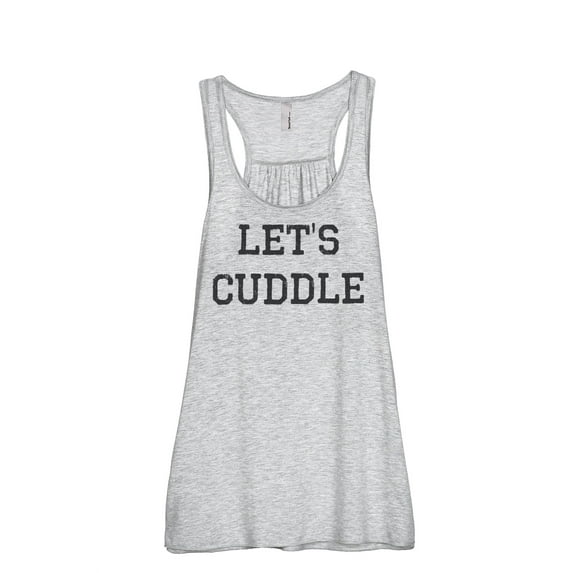 Thread Tank Let's Cuddle Women's Fashion Sleeveless Flowy Racerback Tank Top Sport Grey Large