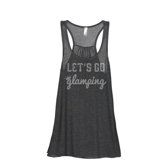 Thread Tank Lets Go Glamping Women's Sleeveless Flowy Racerback Tank Top Charcoal Small