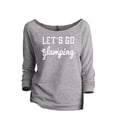 thumbnail image 1 of Thread Tank Lets Go Glamping Women's Slouchy 3/4 Sleeves Raglan Sweatshirt Sport Grey X-Large, 1 of 3